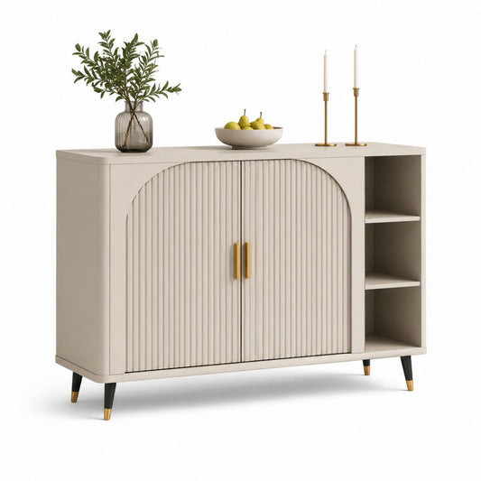 Credenza da sala da pranzo beige in MDF rettangolare 120 x 40 x 85 cm