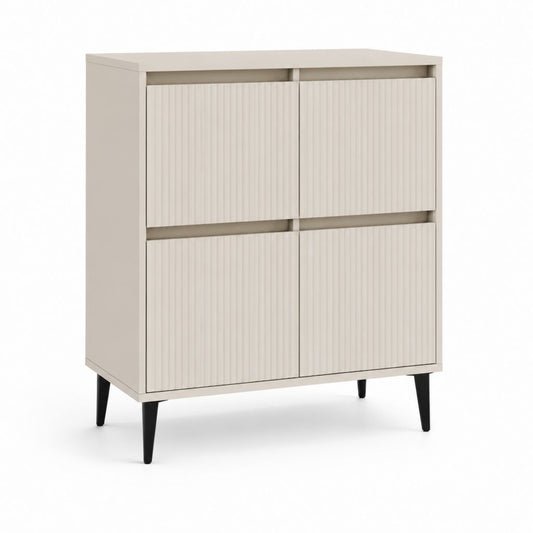 Credenza a 4 ante beige in MDF rettangolare 80 x 40 x 100 cm